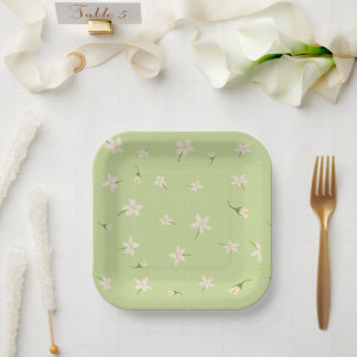 Lemon Flower Pattern Paper Plate