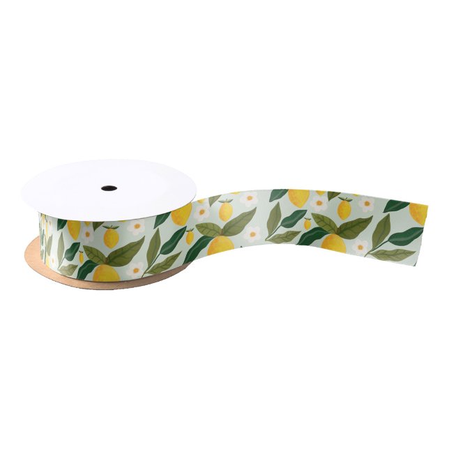 Lemon Flowers Greenery  Satin Ribbon (Creator Uploaded)