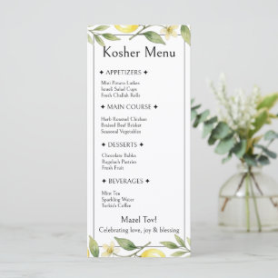 Lemon Foliage, Jewish Wedding Menu, Kosher Food Menu