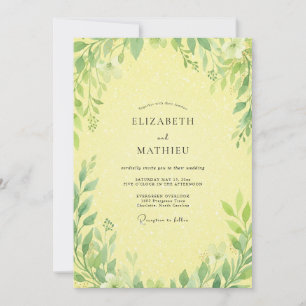 Lemon Foliage Vine Wedding Invitation