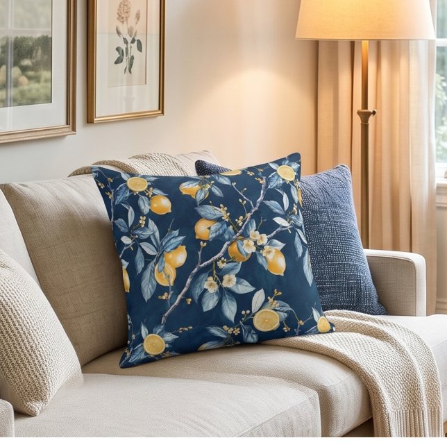 Lemon French Country Citrus Pattern  Cushion (Creator Uploaded)