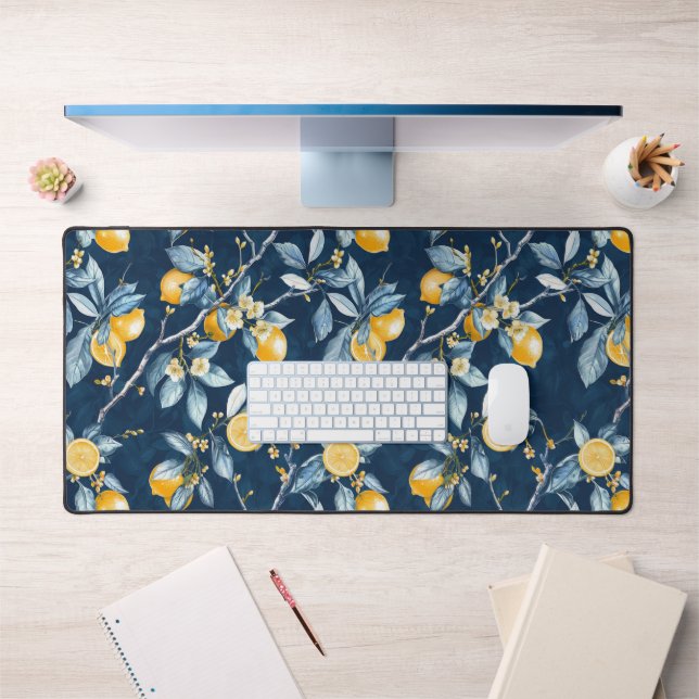 Lemon French Country Citrus Pattern  Desk Mat (Office 1)