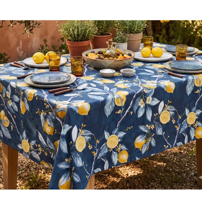 Lemon French Country Citrus Pattern  Tablecloth (Creator Uploaded)