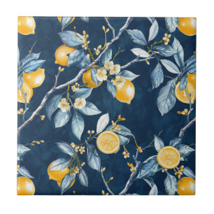 Lemon French Country Citrus Pattern  Tile