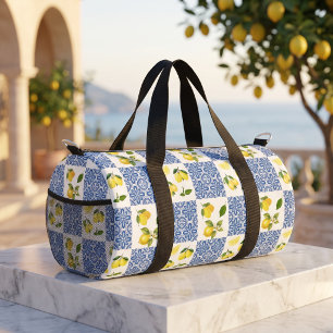 Lemon French Country Tile Elegant Modern Pattern Duffle Bag