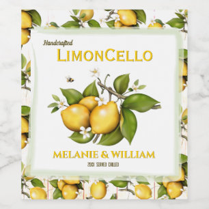 Lemon Fruit Botanical Wine Label