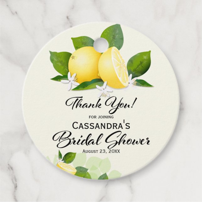 Lemon Fruit | Bridal Shower Favour Tags (Front)