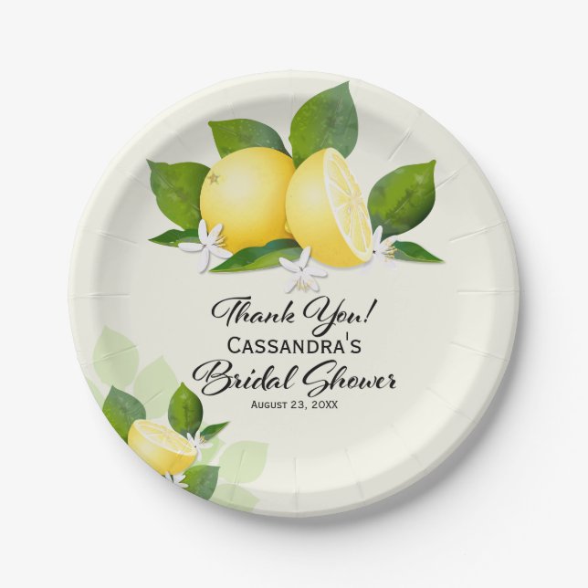 Lemon Fruit | Bridal Shower Paper Plate (Front)
