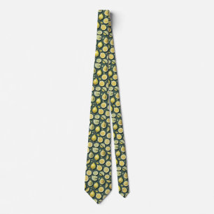 Lemon Fruit Citrus Pattern Tie