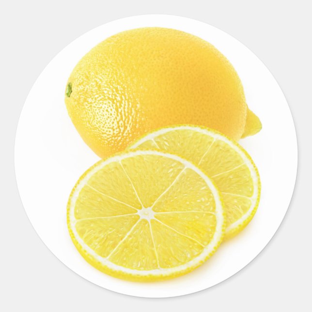 Lemon fruit classic round sticker (Front)