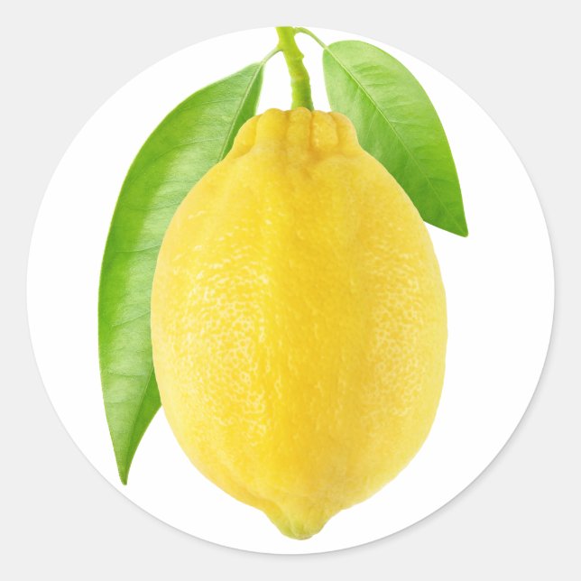 Lemon fruit classic round sticker (Front)