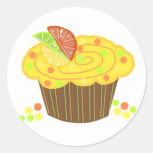 Lemon Fruit Cupcake Classic Round Sticker
