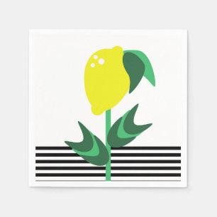 Lemon Fruit Garden Plant Stripes Napkin