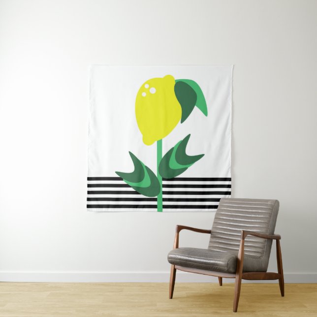 Lemon Fruit Garden Plant Stripes       Tapestry (In Situ)