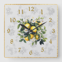 Lemon & Fruit Kitchen Wall Clock Grey 2024