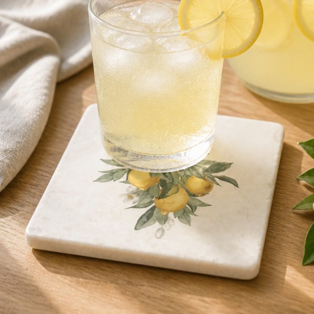 Lemon Fruit Marble Stone Coaster (Creator Uploaded)