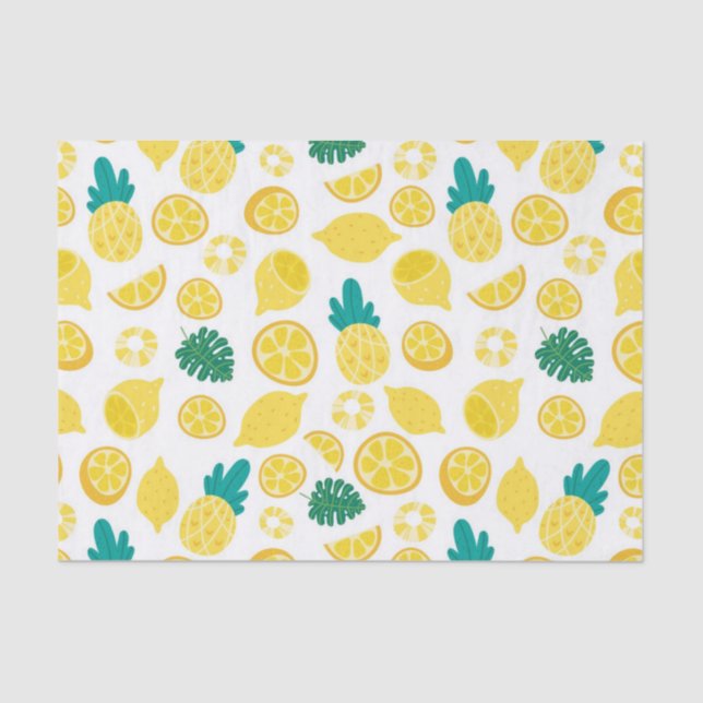 Lemon Fruit Pattern Decoupage Tissue Paper (Front)
