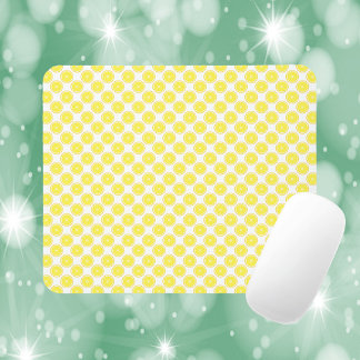 Lemon Fruit Slice Pattern Yellow Mouse Mat