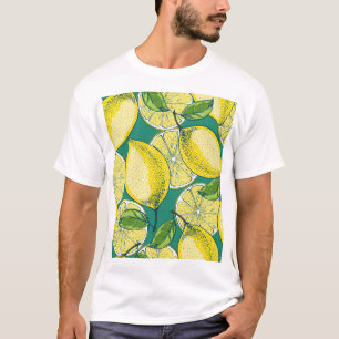 Lemon Fruit Vintage Seamless Illustration T-Shirt