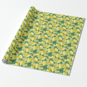 Lemon Fruit Vintage Seamless Illustration Wrapping Paper