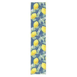 LEMON FRUITS IN COUNTRY BLUE SHORT TABLE RUNNER