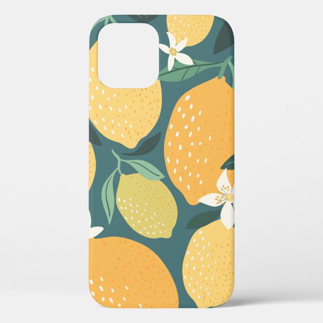 Lemon fruits seamless pattern Case-Mate iPhone case (Back)