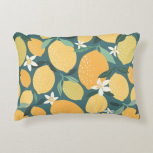 Lemon fruits seamless pattern decorative cushion