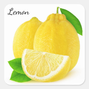 Lemon fruits square sticker