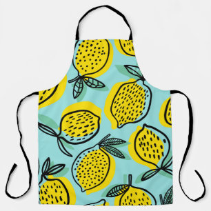 Lemon fruits: summer vintage pattern. apron