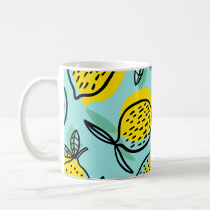 Lemon fruits: summer vintage pattern. coffee mug
