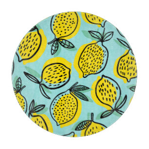 Lemon fruits: summer vintage pattern. cutting board