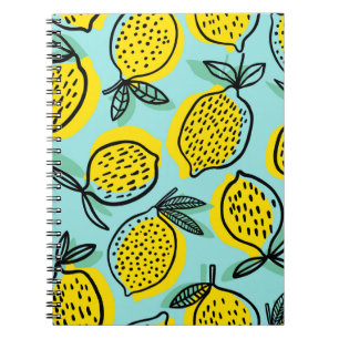 Lemon fruits: summer vintage pattern. notebook