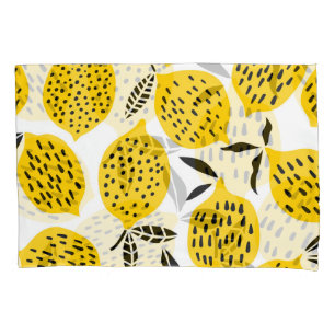 Lemon fruits: vintage seamless design. pillowcase