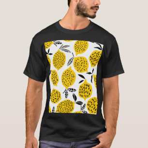 Lemon fruits: vintage seamless design. T-Shirt