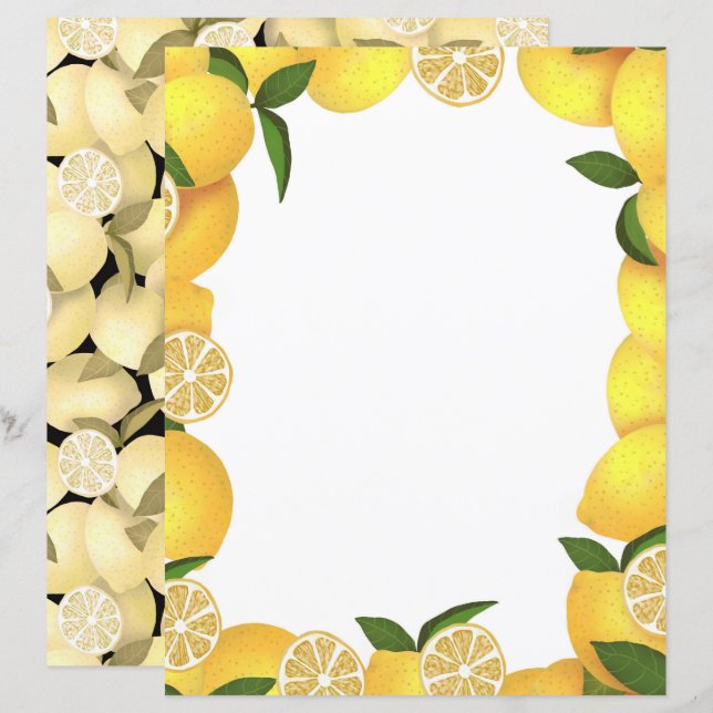 Lemon Full Stationery Paper (Front/Back)