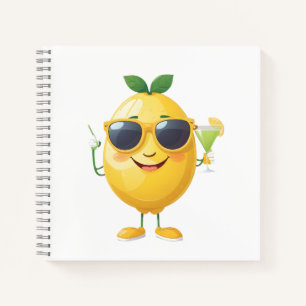 Lemon Fun Cheerful Vacation Tropical Drink Party Notebook