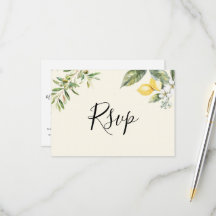 Lemon Garden Butter Yellow Menu Choice RSVP Card