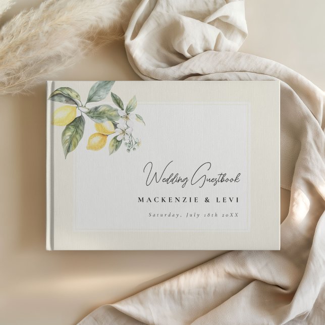 Lemon Garden Butter Yellow Wedding Guest Book (Creator Uploaded)