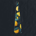 Lemon garden pattern. Yellow tropical citrus fruit Tie<br><div class="desc">Yellow lemon citrus pattern neck tie.</div>
