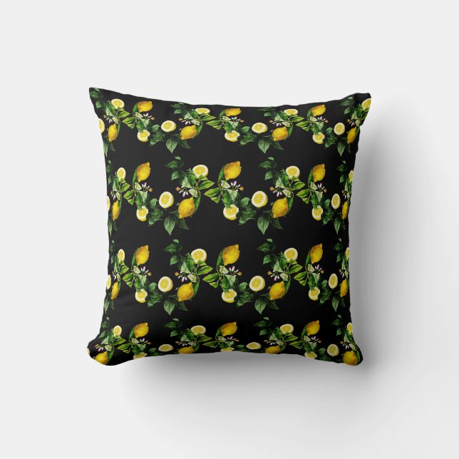 Lemon garden summer  pattern cushion (Front)