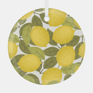 Lemon Garden: Vintage Endless Wallpaper Glass Tree Decoration