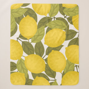 Lemon Garden: Vintage Endless Wallpaper Sherpa Blanket