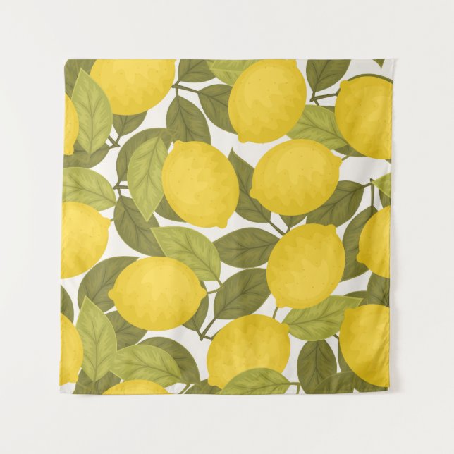 Lemon Garden: Vintage Endless Wallpaper Tapestry (Front)