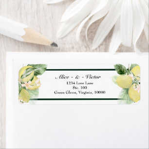 Lemon Garden White Wedding Return Address