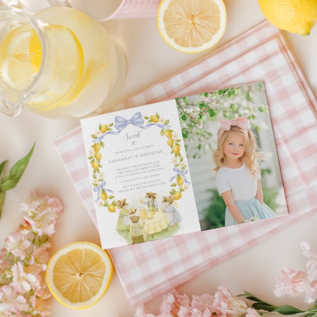 Lemon Garden with Mice Birthday Invitation (Creator Uploaded)