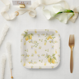 Lemon Garden with Mice Paper Plate