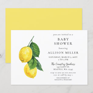 Lemon Gender Neutral Baby Shower Invitation