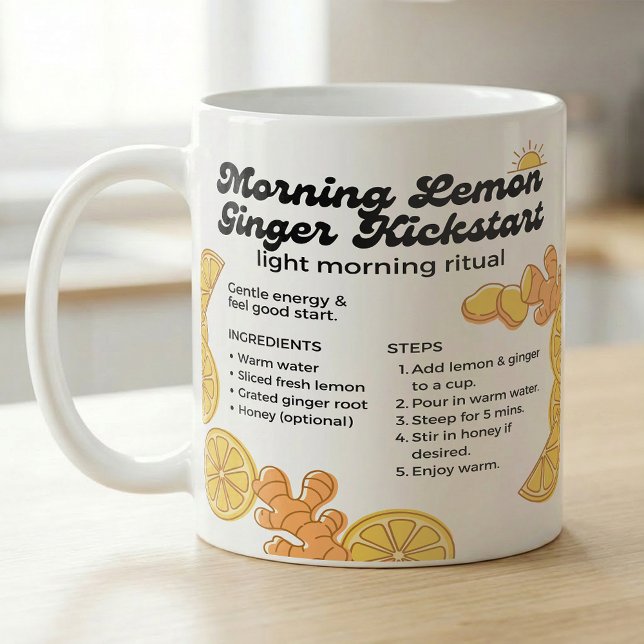 Lemon Ginger Tea Recipe Morning Kickstart Coffee Mug (Creator Uploaded)