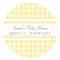 Lemon Gingham Baby Shower Favour Stickers