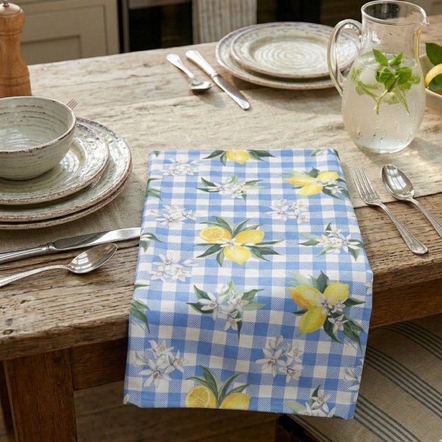 Lemon Gingham for Summer Kitchen Decor Tea Towel (Creator Uploaded)